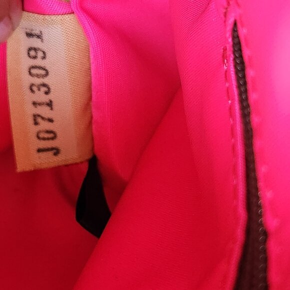 Dooney & Bourke Mini Bag Brown Nylon Leather Strap Handbag Pink Lining - Picture 10 of 10